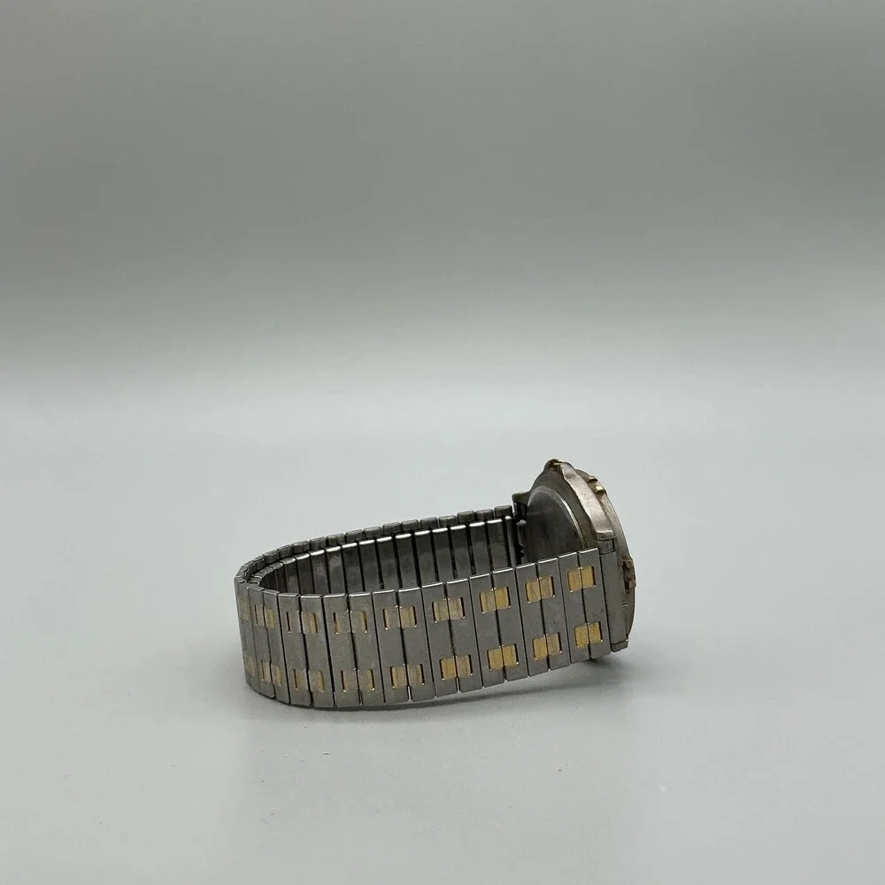 Waltham Mens Watch 36mm Silver Gold Tone Date XKE015-025 For Parts Not Running